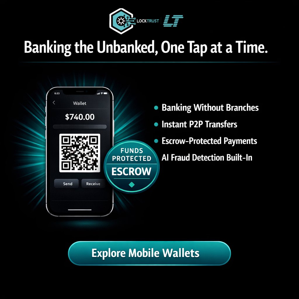 locktrust's tweet image. Your bank branch doesn't exist in most of the world. Mobile wallets do. And they're changing everything. 🔒

#MobileWallets #RuralBanking #FinancialInclusion