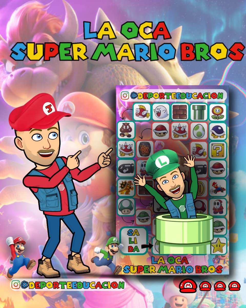 deporteEduFis's tweet photo. 🔵🟡SUPER MARIO BROS🔴🟢
¡20 JUEGOS Y OCA EDUFIS!

🧩 ¿Qué contiene el recurso?
✅ 20 JUEGOS PARA EDUCACIÓN FÍSICA.
✅OCA EDUFIS - SUPER MARIO BROS.
✅EXPLICACIÓN y ORGANIZACIÓN DEL JUEGO.
✅INSTRUCCIONES DE CADA CASILLA.
✅OCA EN BLANCO, EDITABLE.
✅REGALO 🙂🙃🎁 https://t.co/i5hL0vY1UH