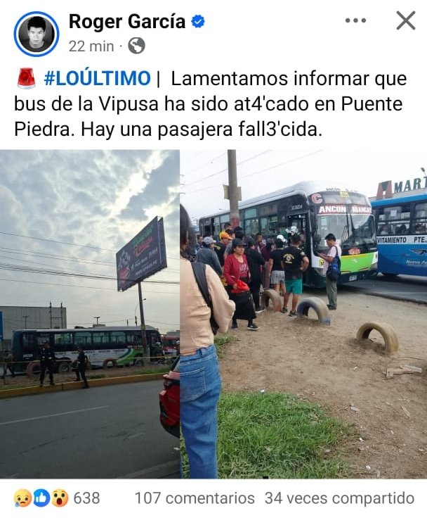 Los que viajamos en transporte público no somos NINIS
Somos gente que trabaja, que estudia, con carga familiar, con sueños y proyectos
No hay derecho a que por culpa de este gobierno y este Congreso, se viva en zozobra sólo porque saben que en el CAOS Y EL TERROR pueden gobernar