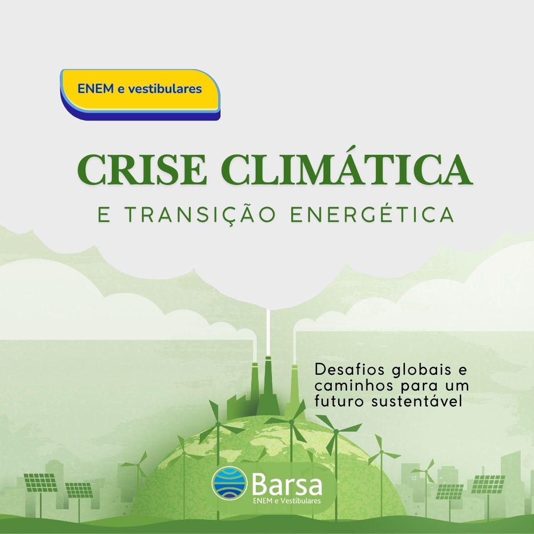 Barsa_ofc's tweet photo. A crise climática e a transição energética estão entre os temas mais debatidos no mundo atualmente. Entender seus desafios e impactos amplia o repertório para provas e discussões sobre desenvolvimento sustentável.
#Enem2026 #BarsaNaRede #CriseClimática #Barsa https://t.co/tA0nY02G8l