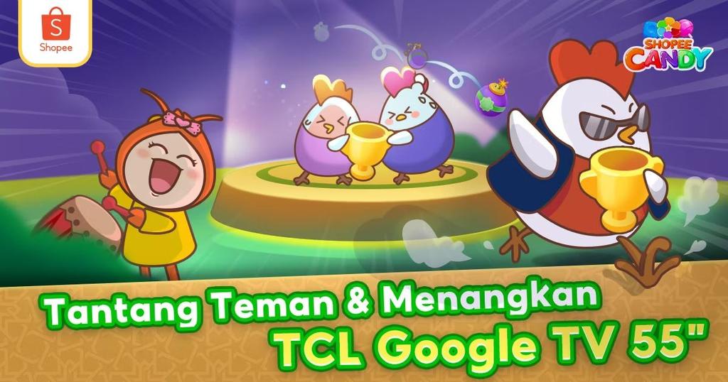 Yapping3asyy's tweet photo. Ayo, main Liga Shopee Candy dan menangkan TCL Google TV 55"! https://t.co/bDpyFlvKk9 https://t.co/BXwEtkPUYV