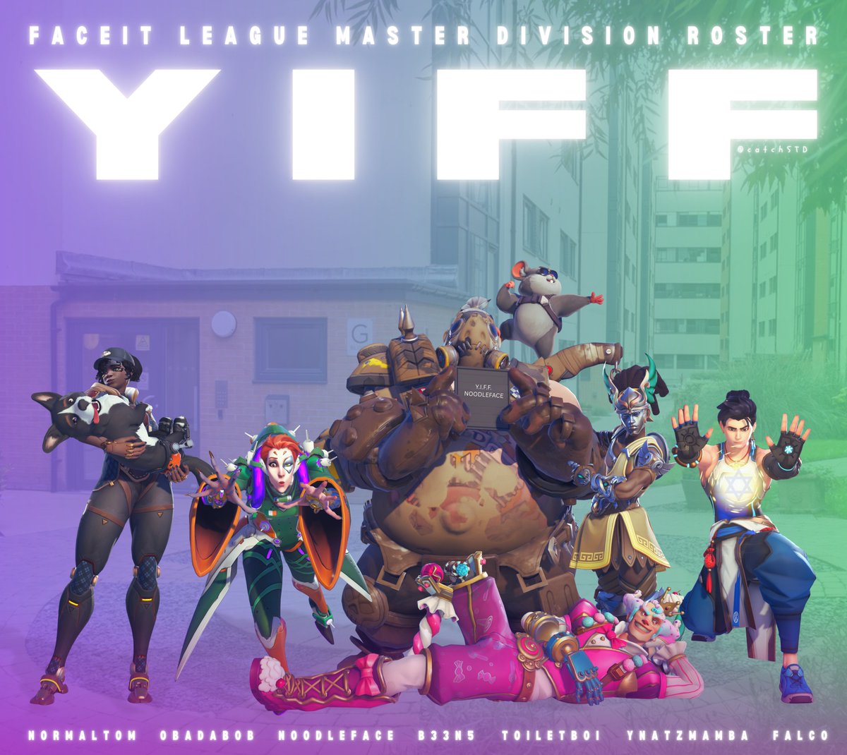 Can't keep these guys on a leash.🐺🐾

YIFF mark their territory for <a href="/FACEIT_OW/">FACEIT Overwatch</a> Season 8 Master Division:

🛡️<a href="/noodlefaceisbes/">Charlie</a>
🛡️<a href="/B33N5_ow/">B33N5</a> 
⚔️<a href="/normaltom_/">palacetom</a>
⚔️<a href="/ToiletBoiiiii/">John Snow</a> 
💉<a href="/obadabobbb/">Obadabob</a> 
💉<a href="/YNATZMAMBA_OW/">YNATZMAMBA</a> 
💉<a href="/falco102_/">Falco</a> 

#YIFFMODE #LOCKTHEMUP #WEARESPREADING