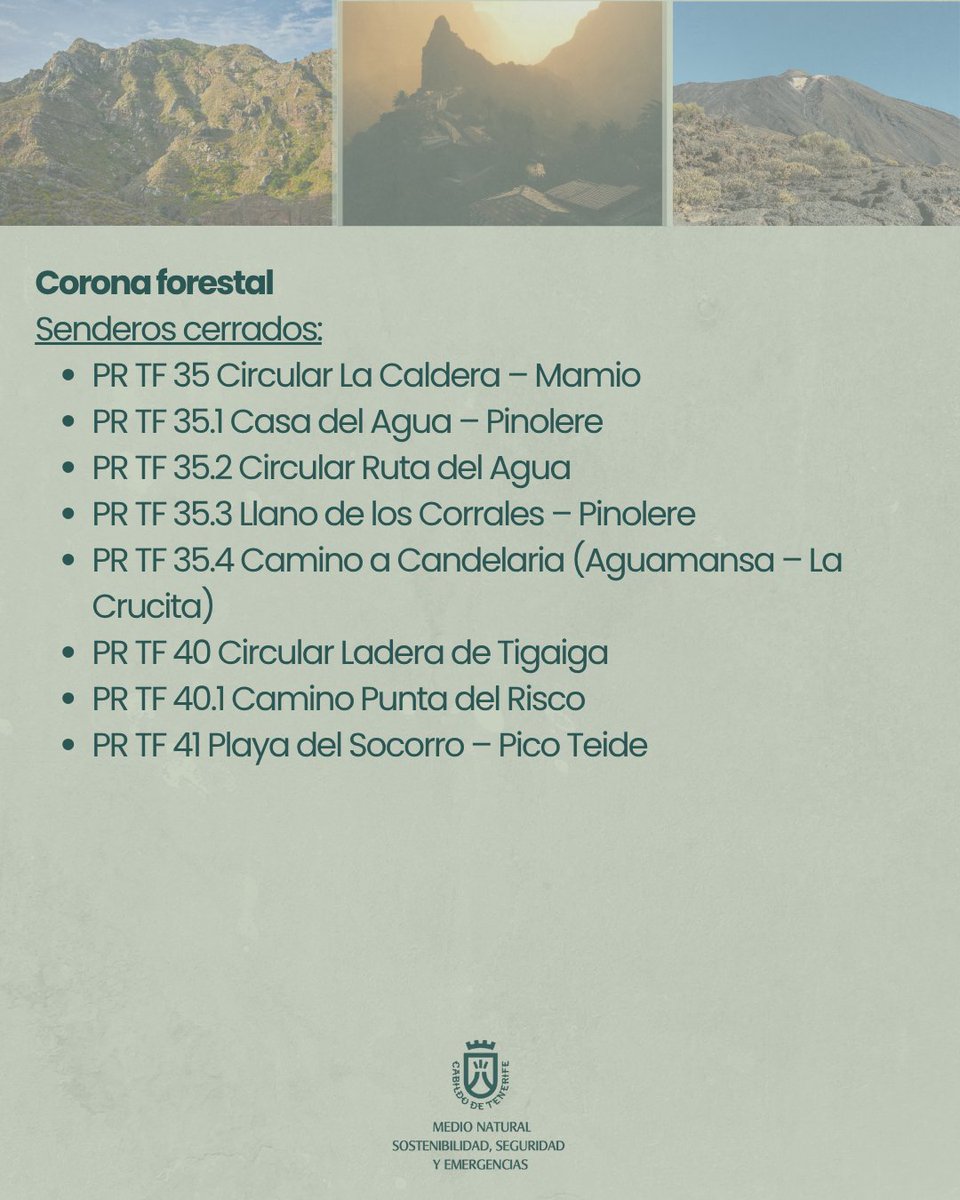 Medio Natural y Sostenibilidad Cabildo de Tenerife tweet media