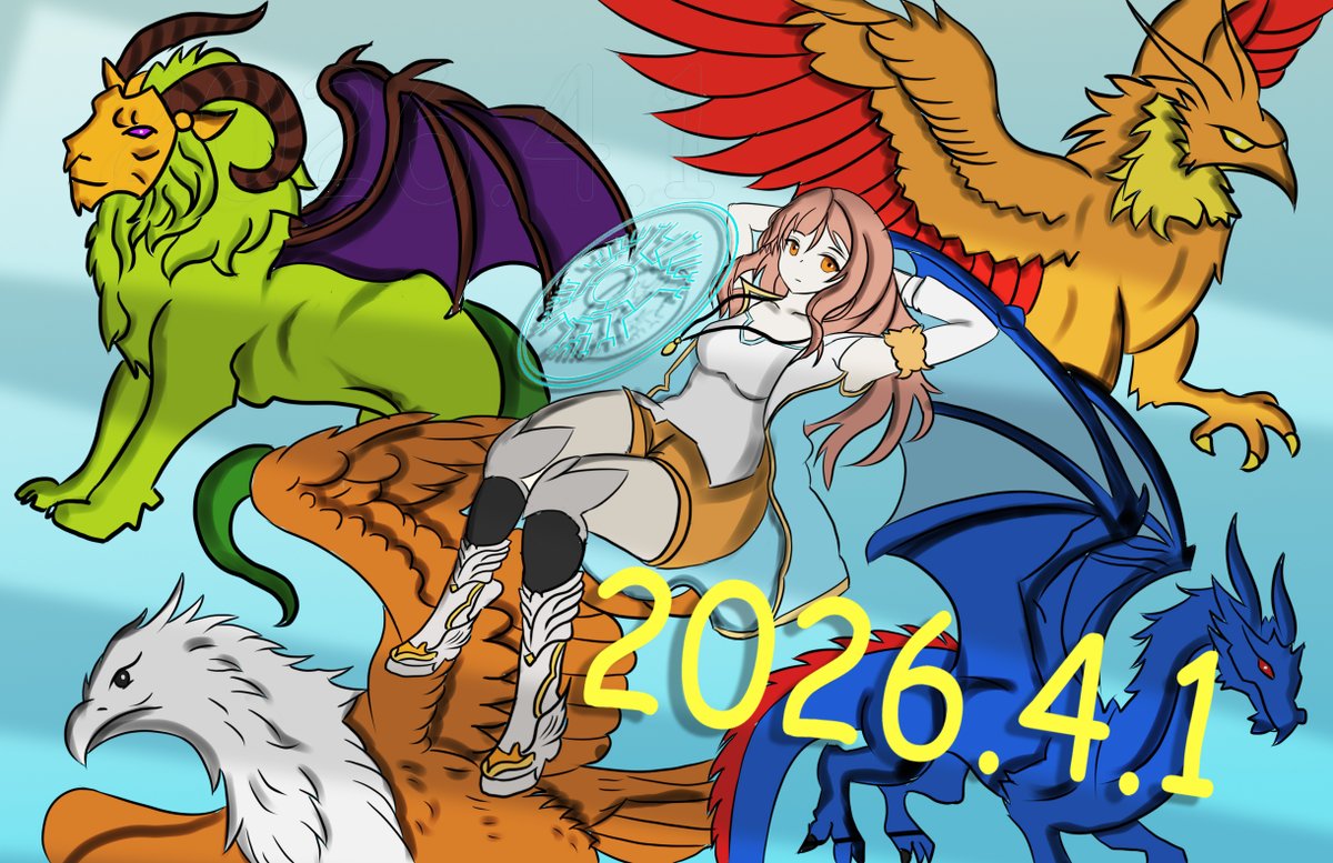s__wing__s's tweet photo. なんとか12時前に記念イラストが間に合いました。問題児15周年おめでとうございます！（Xをやっていない友人Cureskyの代理投稿です）
#問題児たちが異世界から来るそうですよ https://t.co/Vn9J1dBe2s