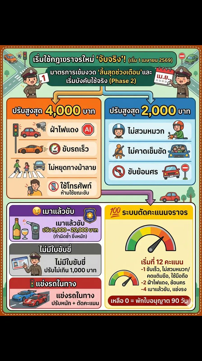 RackSystem's tweet photo. พร้อมหรือยังสำหรับกฎใหม่ เริ่มแล้ววันนี้! 🚦 #กฎจราจร #จราจร #รับซื้อขายชั้นวางสินค้ามือสองครบวงจร #PMSDesignInstall https://t.co/pjGUm51Oar