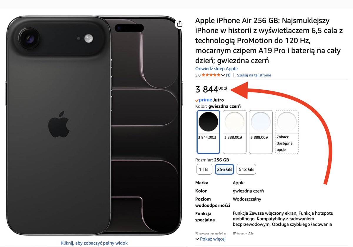 iPhone Air za 3844 zł!🤯

👉 amzn.to/4dhtLst
