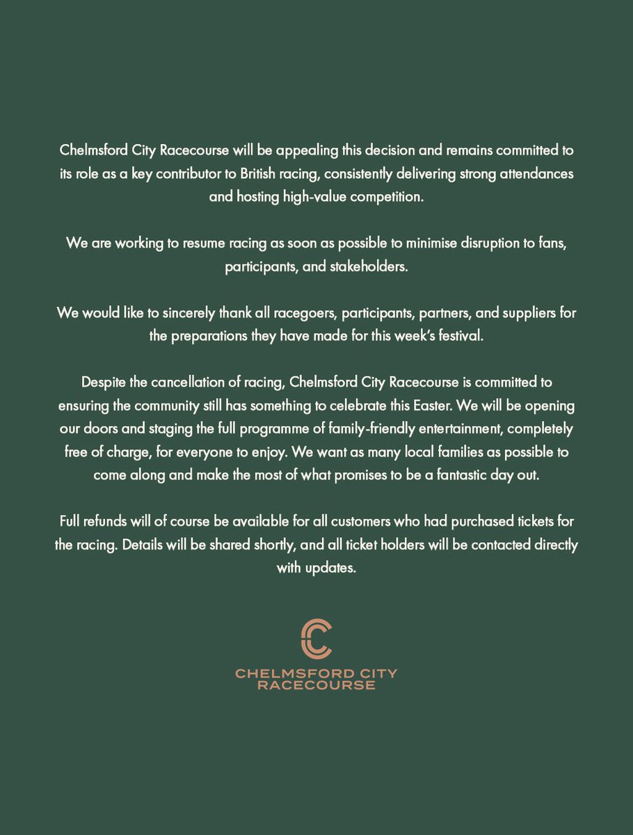 Chelmsford City Racecourse tweet media