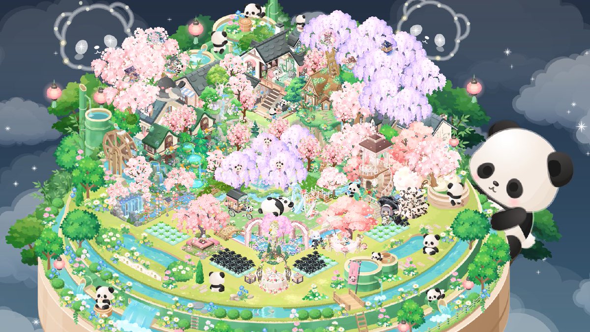horn2_pl's tweet photo. 桜満開パンダのお庭
#ピグライフふしぎな街の素敵なお庭 https://t.co/lemQkyRi70
