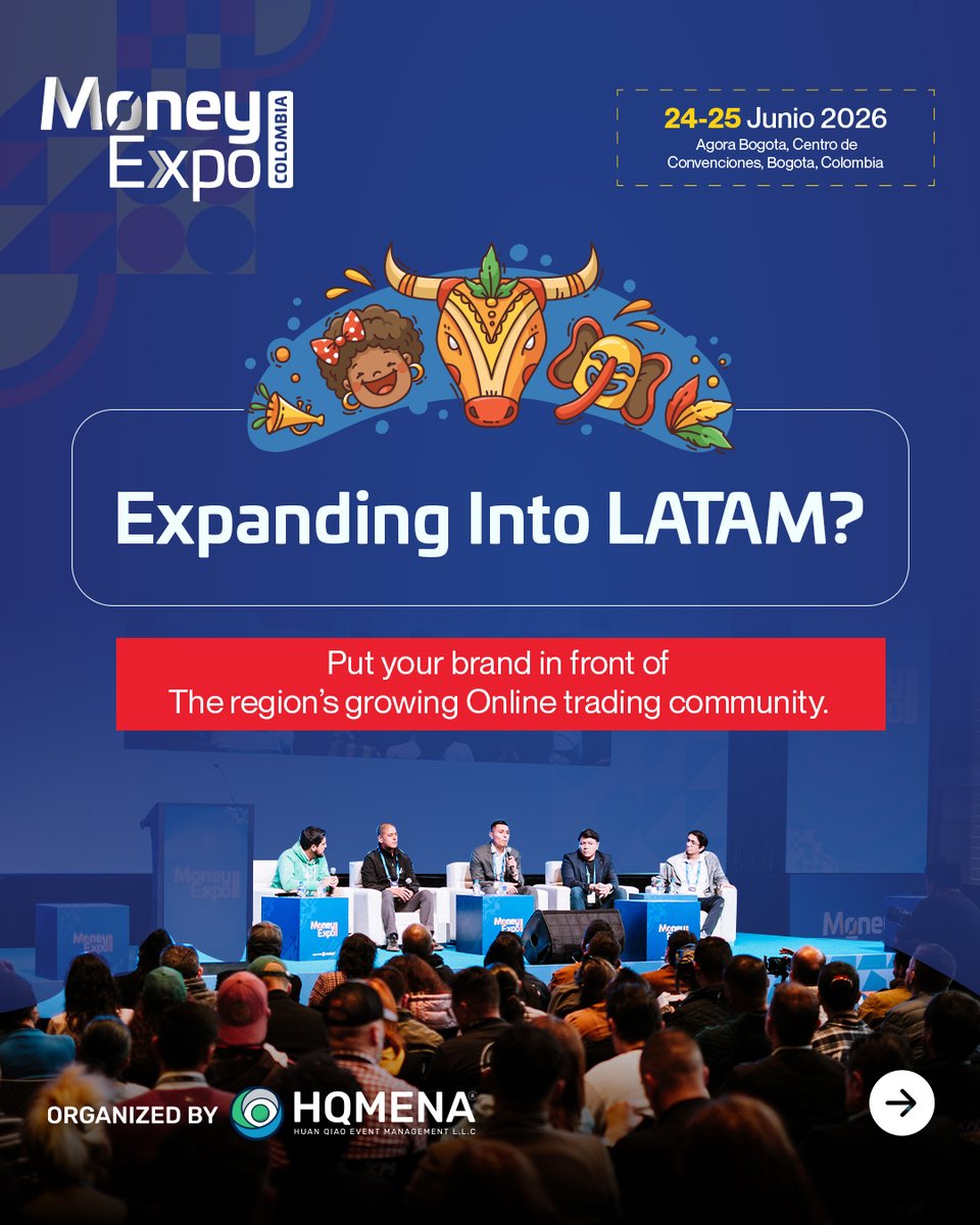 MoneyExpoGloba1's tweet image. Step into a market full of opportunity and connect with the region’s growing trading community.

📅 24–25 June 2026
📍 Bogotá, Colombia

Become a Sponsor (moneyexpoglobal.com/colombia/en/be…)

#MoneyExpoColombia #LATAMOpportunity #ExhibitWithUs #BrandExposure #NetworkAndGrow #FinanceEvents