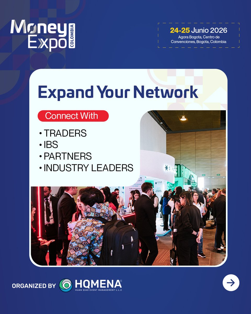 MoneyExpoGloba1's tweet image. Step into a market full of opportunity and connect with the region’s growing trading community.

📅 24–25 June 2026
📍 Bogotá, Colombia

Become a Sponsor (moneyexpoglobal.com/colombia/en/be…)

#MoneyExpoColombia #LATAMOpportunity #ExhibitWithUs #BrandExposure #NetworkAndGrow #FinanceEvents