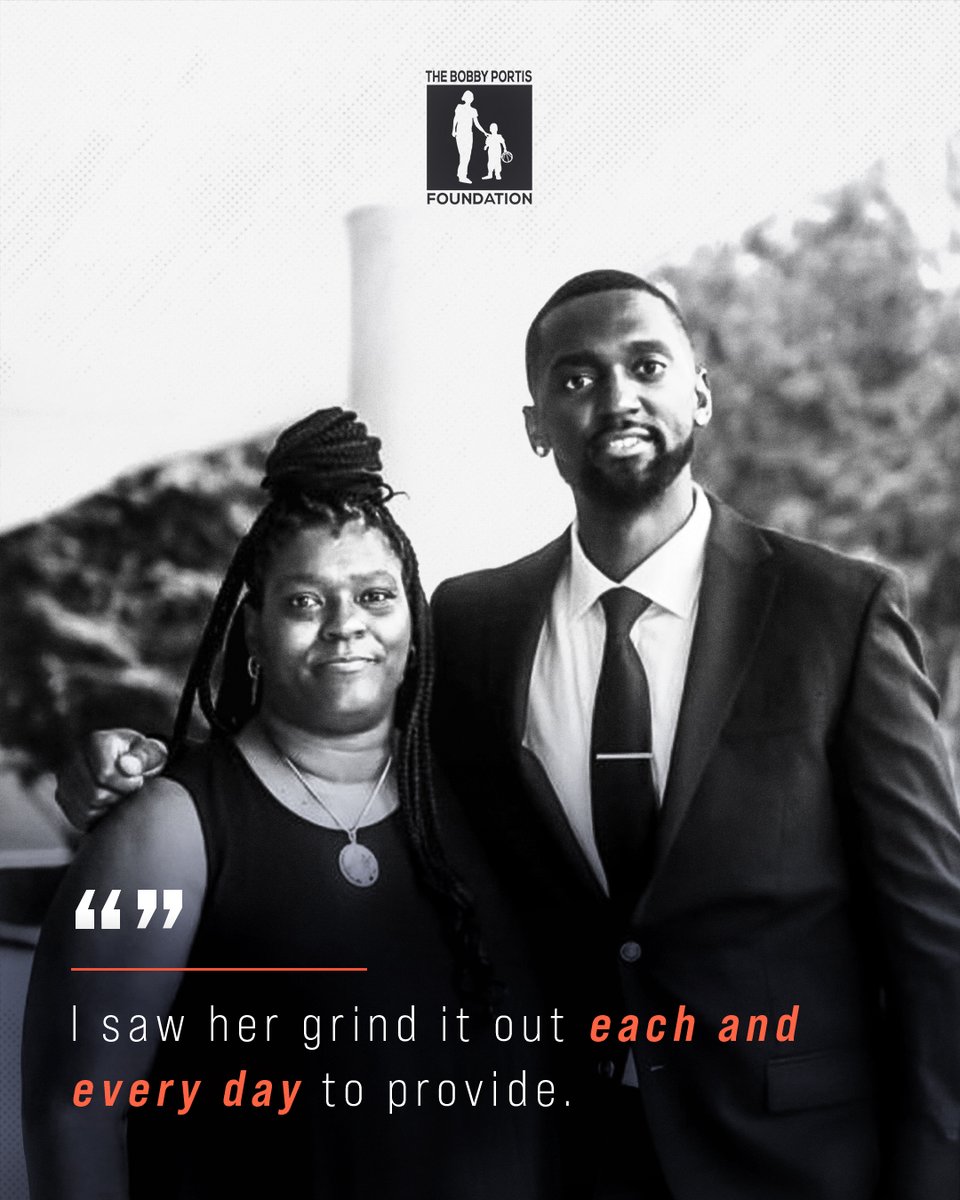 BobbyPortisFdn's tweet photo. Behind every dream is someone who sacrificed to make it possible.

@BPortistime  saw it firsthand: his mom showing up, putting in the work, &amp; doing whatever it took to provide.

That’s what this foundation is built on. Honoring that grind. Supporting those living it every day. ❤️ https://t.co/LusaR6pyMJ