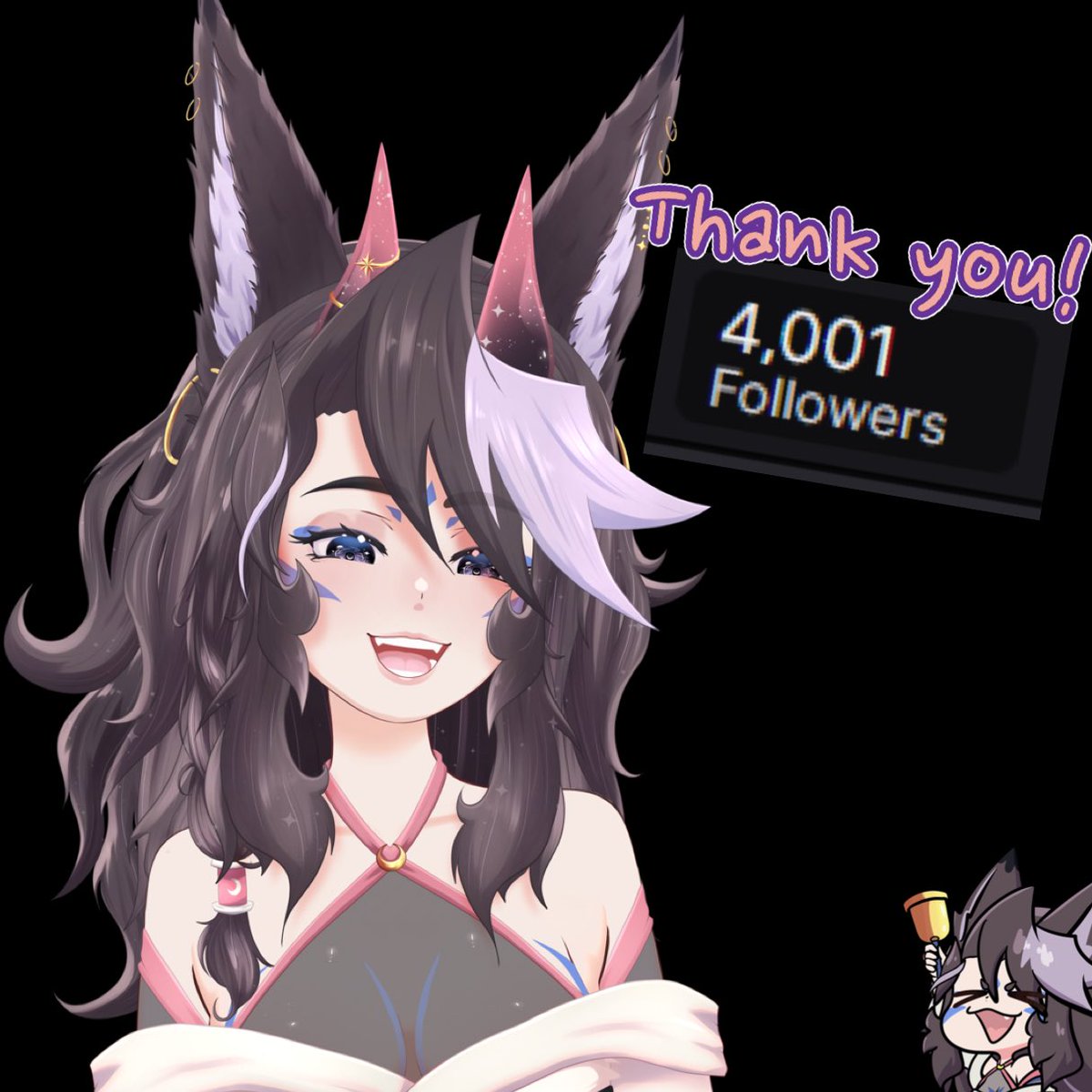 Miss_Dusk's tweet photo. Last night we achieved a very big milestone of reaching 4k followers! I’m very tremendously grateful and happy to get here after 4 years of streaming!

Thank you oh so very much 🥺💖 https://t.co/eM7TKwlx7A