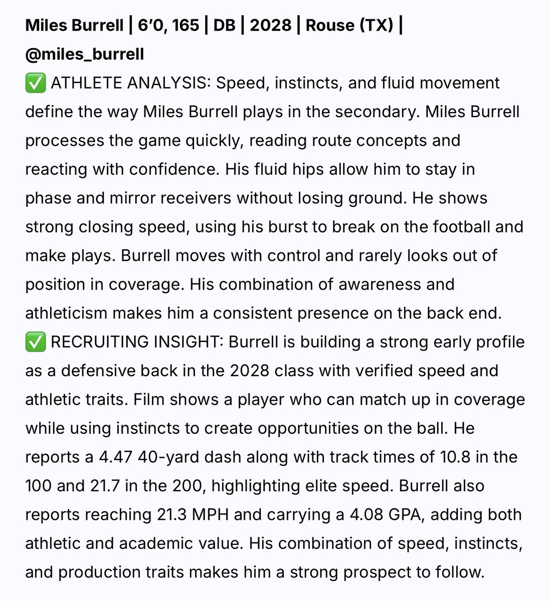 Miles Burrell | 2028 DB tweet media