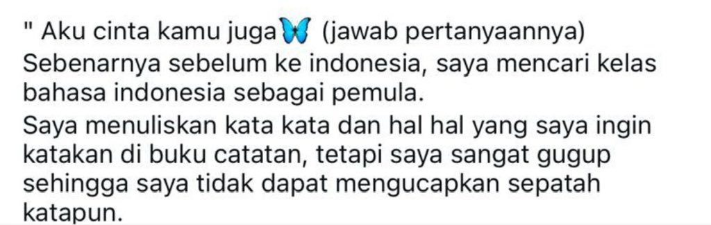 FAKTANYA: Ahyeon sebelum fanmeeting ke indonesia, dia ambil kelas Bahasa Indonesia, agar bisa interaksi dengan penggemar indonesia 🥹🤍. Sayangnya dia tidak mengucapkan apapun karena terlalu gugup🥲.

Sampai update Weversenya dengan bahasa Indonesia 🤍