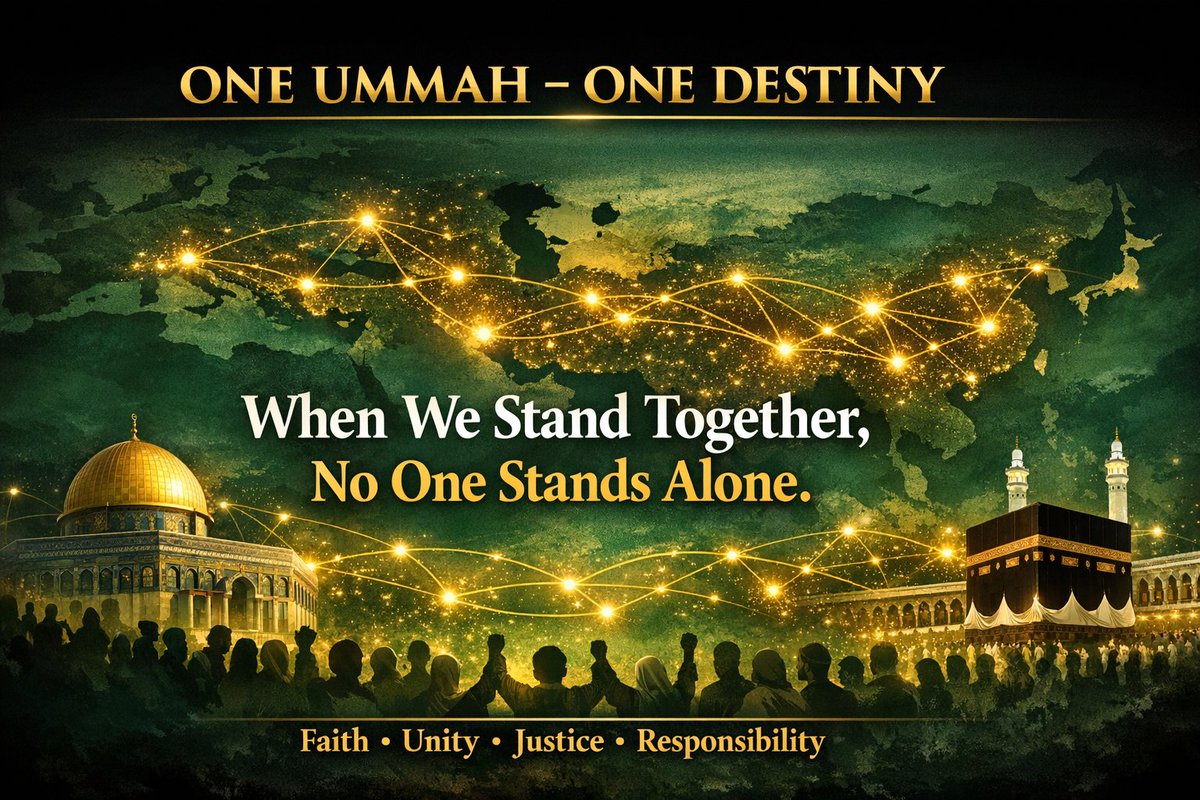 TansheetAliT's tweet photo. Unity is not just a dream - it is a responsibility we all share.
When one suffers, we all feel it.

#OneUmmah #Unity #StandTogether #TogetherWeRise #UnityIsStrength #Brotherhood #PeaceAndJustice #StrongerTogether #FaithAndUnity #WeAreOne #Solidarity #HopeForHumanity https://t.co/lgXsoLy3nh