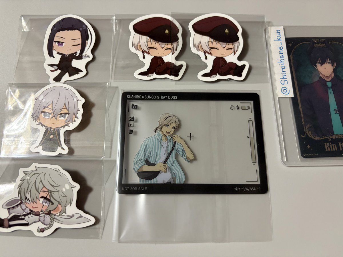 Shiroihane_kun's tweet photo. 【文豪ストレイドッグス スシロー ピック クリアカード 交換】

《譲》
画像参照

《求》
ピック→なかはら>>>やつがれ
なかはらには比率違い可◎
クリアカード→なかはら.やつがれ(優劣無し)

🍀初回様プロカ必読
🍀郵送交換のみ
🍀検索からでもお気軽にお声かけ下さい https://t.co/P7aUpleyRT