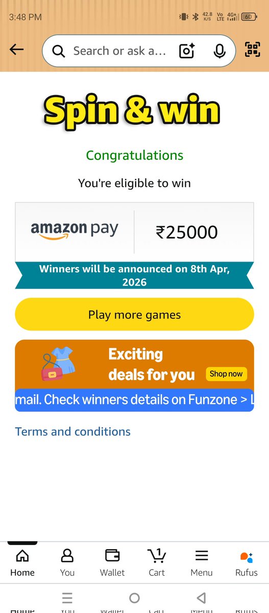 Deva786_'s tweet image. #FunZone #SpinAndWin 
@amazonIN