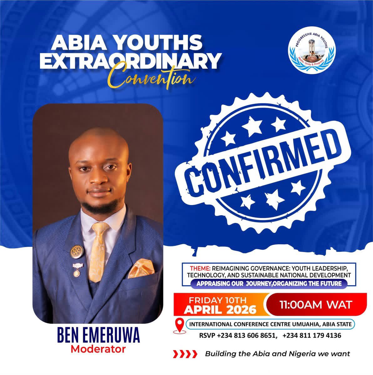 ProgressiveAbia's tweet photo. MEET OUR POWERFUL MODERATORS!

1. Chioma Onuoha, a lawyer currently undergoing her youth service.
2. Emeruwa Benneth A business man and passionate youth leader
3. Cindy Ugochi On A seasoned professional with deep interests in social entrepreneurship and women participation in governance 
4. Juliet Ojimadu, a truly empowered woman and host.

10th April is the day of history and we are all involved. 

Join us!

Register here: https://t.co/EAh7Q92lnd

#PAY@5 #Extraordinary #convention #YouthLead #YouthLeadership