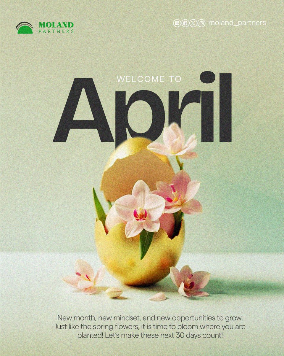MolandPartners's tweet photo. Wishing you breakthroughs, stability, and a productive month of April. https://t.co/s1fezlDIXp