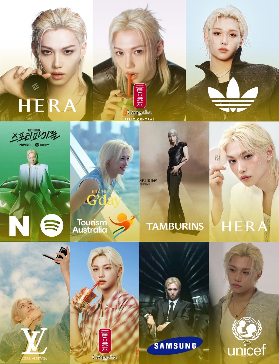 #FELIX extends his record as the 4th-gen male idol with the most campaigns, now totaling 11 🔥 🔥

1. UNICEF Team campaign - December 2024
2. Samsung  Galaxy S25 Edge campaign - May 2025
3. My vibe My Gong cha campaign - June 2025
4. Louis Vuitton Silver Lockit campaign - July