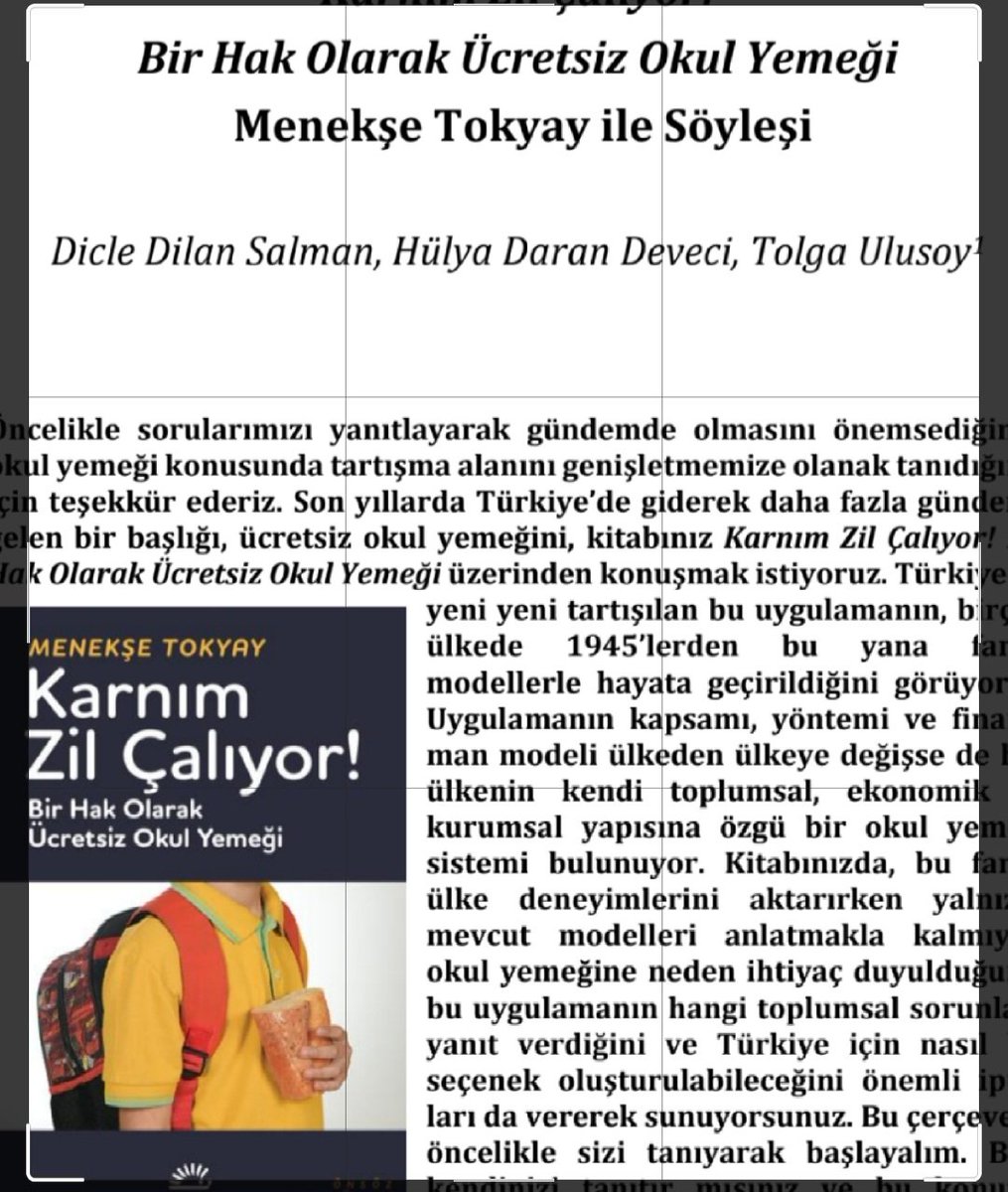 hdardev's tweet photo. https://t.co/bF5f5QNdjc
Menekşe Tokyay'la "Karnım Zil Çalıyor"  kitabına dair yaptığımız söyleşi Eleştirel Pedogoji'nin 79. sayısında...okumanız dileğiyle... https://t.co/4E2eHBI5dv