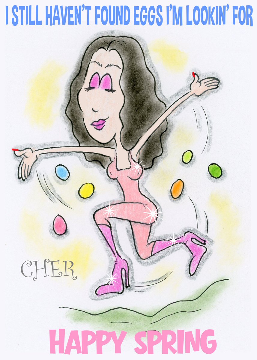 _scottclarke's tweet image. Kickin' off April with a new Cher TOON comin'atcha! #happyspring #happyeaster #cher #scottclarke #stillhaventfoundwhatimlookingfor
