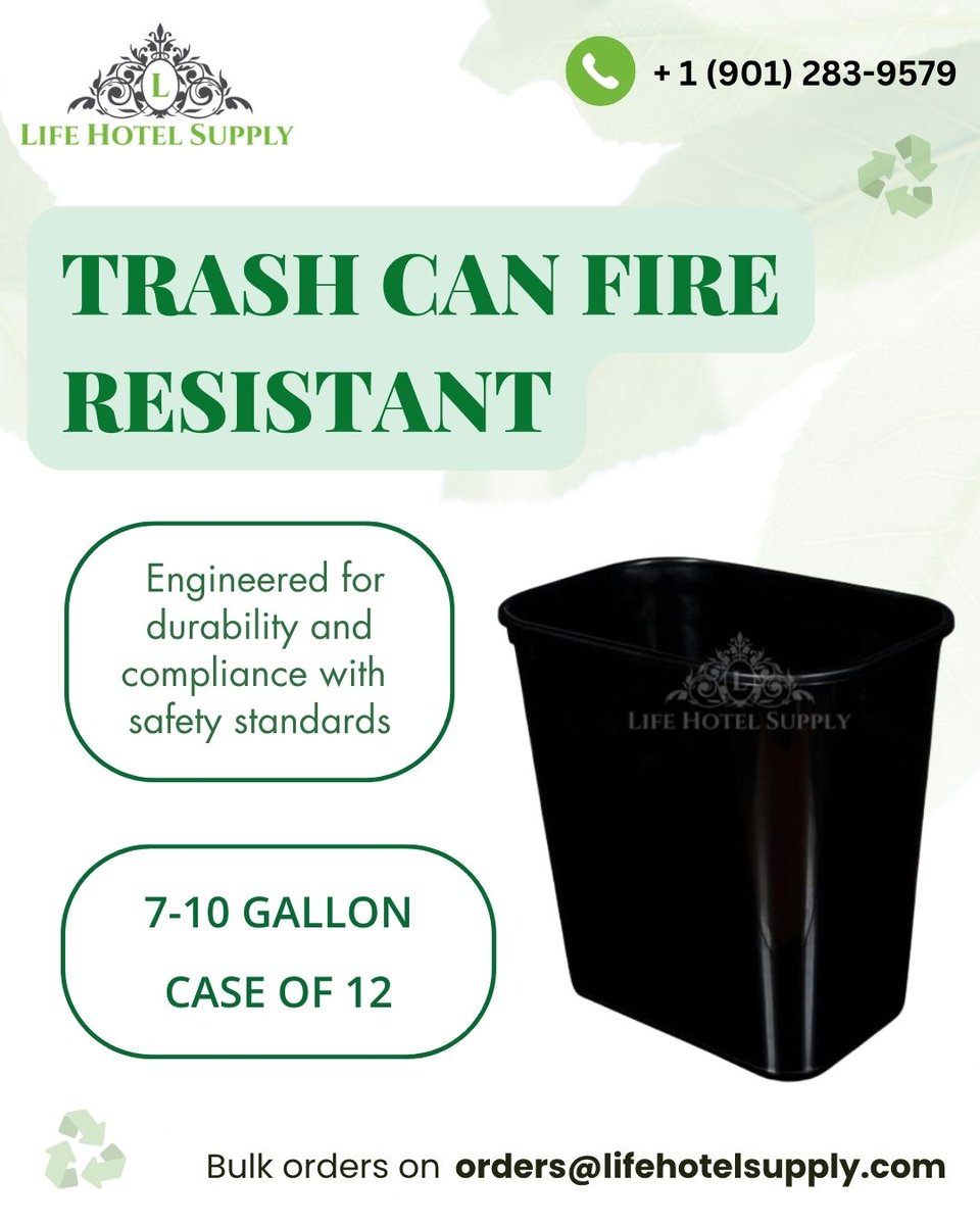 lifehotelsupply's tweet image. Sleek. Strong. Fire-smart. 🔥 Black fire-resistant cans that say “we care” without saying a word.    #GuestWellbeing #HospitalityDoneRight