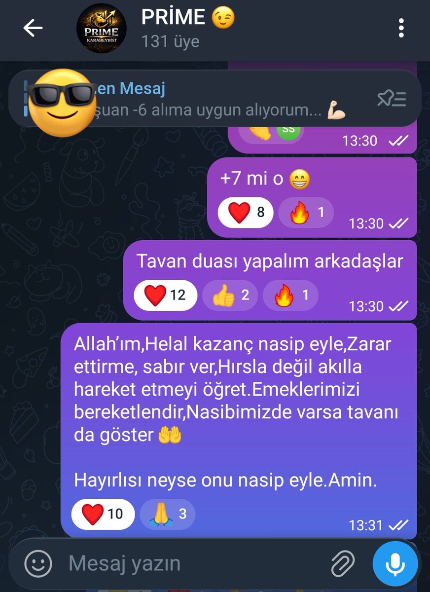 karabeybistt's tweet image. #PRİME 131 KİŞİ OLDUK 

TAVAN DUAMIZI DA ETTİK 🙏

GELSİN TAVANLAR 😜💪🏻

#bist100 #borsa #xu100 #hissesenedi #trend #tera