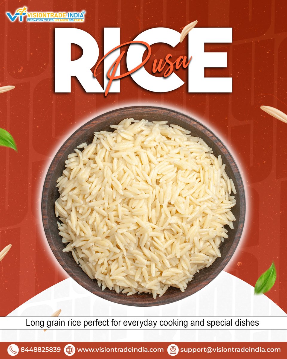 VisionTradeInd1's tweet image. Cook tasty and satisfying meals easily with Pusa Rice that delivers consistent quality.
#RiceQuality #KitchenEssentials #VisionTradeIndia #VTI