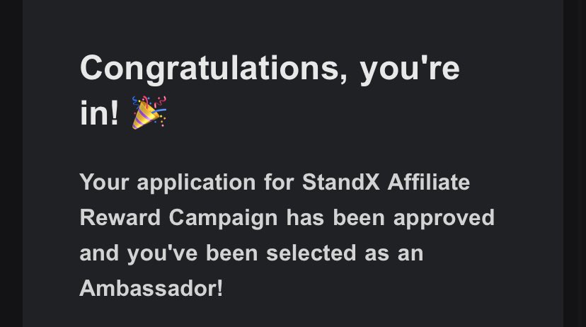 AriellaSteep's tweet photo. W in the chat!! 

Just unlocked a new partnership. 

I'm really excited to share that I’ve been selected as an ambassador for @StandX_Official.

I am looking forward to creating, learning, and building with the community.

Let’s cook and print! https://t.co/h0cBVx0j0B