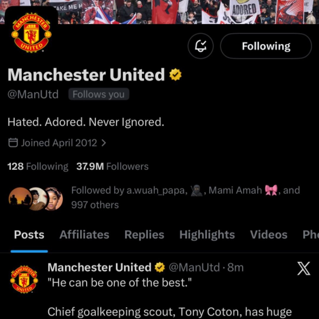 Adimi has done it. Thank you, <a href="/ManUtd/">Manchester United</a>, for the follow.