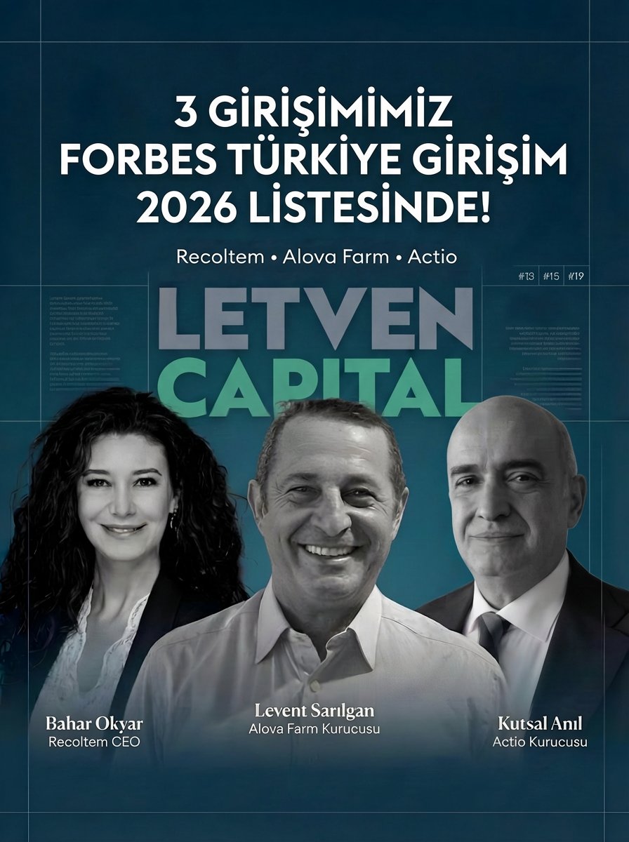 LetvenCapital's tweet photo. 🚀 @ForbesTurkey'in “Girişim 2026 Listesi”nde portföyümüzden üç girişimimiz yer aldı.

Türkiye girişim ekosisteminin öne çıkan oyuncularını bir araya getiren listede;

🔹 Alova Farm 13. sırada
Topraksız tarım tekniklerini ileri teknolojiyle birleştirerek yüksek katma değerli yabanmersini üretimi gerçekleştiren Alova Farm, özellikle ihracat odaklı yapısıyla Türkiye’yi küresel tarım değer zincirinde daha güçlü bir konuma taşımayı hedefliyor.

🔹 Recoltem 15. sırada
Tarımı demokratikleştiren dijital platform modeliyle, bireylerin ve kurumların fiziksel araziye sahip olmadan üretim süreçlerine katılmasını sağlayan Recoltem; veri odaklı, izlenebilir ve sürdürülebilir bir tarım deneyimi sunuyor.

🔹 Actio 19. sırada
Şehir içi mobiliteye yenilikçi çözümler geliştiren Actio, yerli elektrikli motosiklet üretimi ve mikro mobilite odağında geliştirdiği teknolojilerle Türkiye’nin mobilite dönüşümünde önemli bir rol üstleniyor.

Farklı sektörlerde, ancak ortak bir vizyonla—verimlilik, sürdürülebilirlik ve teknoloji—değer yaratan bu girişimlerin küresel ölçekte güçlü bir büyüme potansiyeli taşıdığına inanıyoruz.

Alova Farm, Recoltem ve Actio ekiplerimizi tebrik ediyor, başarılarının devamını diliyoruz. 👏