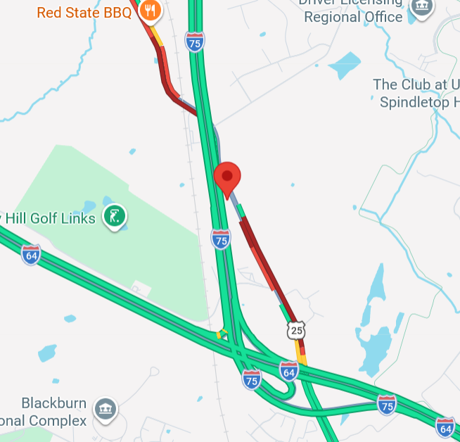 lexwrecks's tweet photo. Non Injury Collision:
Georgetown Rd between Berea Rd and Kearney Rd -
A single vehicle reportedly struck a pole.  One lane is blocked until further notice due to fuel spill cleanup. https://t.co/S1EcAx1Ah3