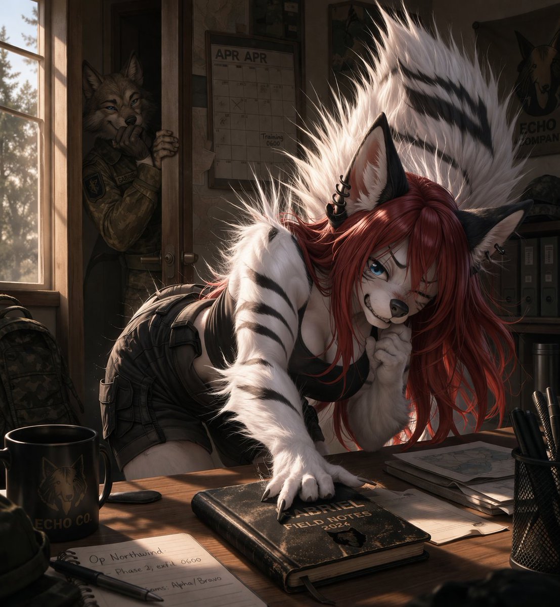 WolfFenris6347's tweet photo. Time to start a new QT: #aprilfools
Since it's first of April and you havent heard a lot about #BravoBase (it was a bit of just regular day to day madness)
I think it's time to start of with a bit of fun. I invite everyone who likes to Join. And for my first victims
@Silvra_art I told you stop stealing my notebook, shocking revelation indeed
@ImHerWolf, I know you hide in there, I want to play a little game...
@tewarijus98782 "looking good"
@OfficialSykesS cooler heads prevail 🤣
Let the prank wars Beginn ...