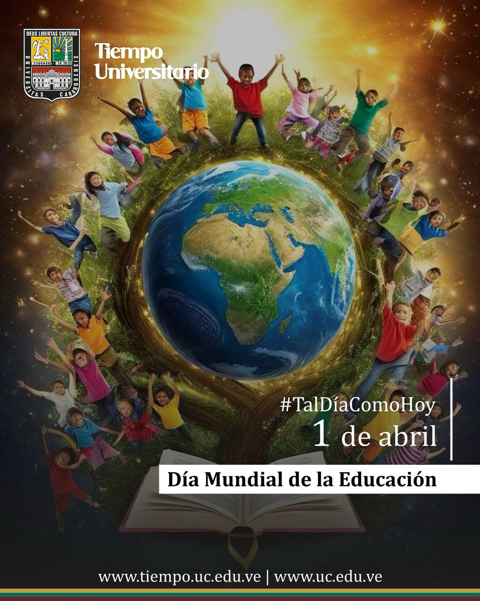 UCarabobo's tweet image. #TalDíaComoHoy se conmemora el Día Mundial de la Educación para destacar su valor en el desarrollo de la sociedad. A través de la educación, es posible alcanzar la formación  y el conocimiento. #UC