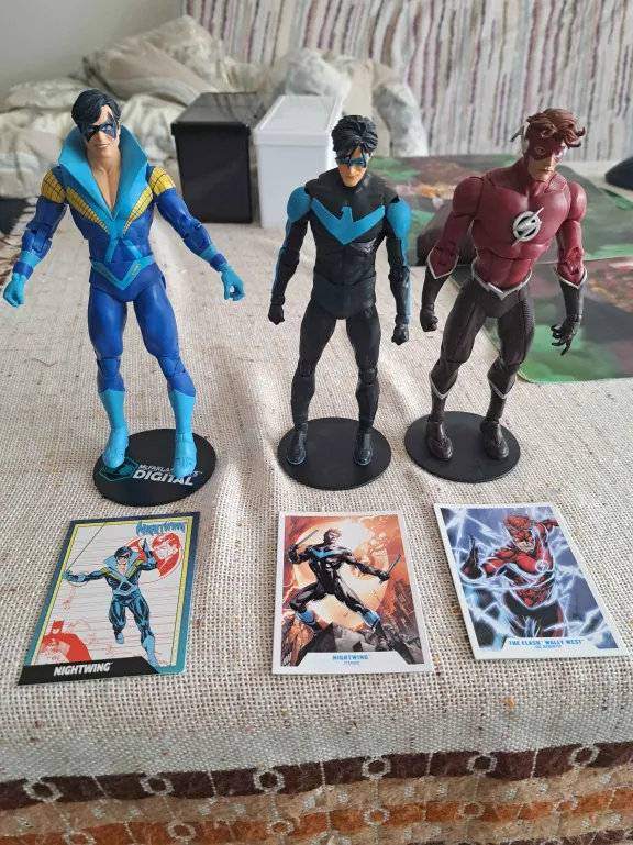 YoukaiSpeedster's tweet photo. DiscoWing's here! Shockingly, he and Wally have way bigger cakes than classic Nightwing, haha. What happened, Dick? Skipped leg and squat day over the years? 🍑💦 https://t.co/tBvjngUugG