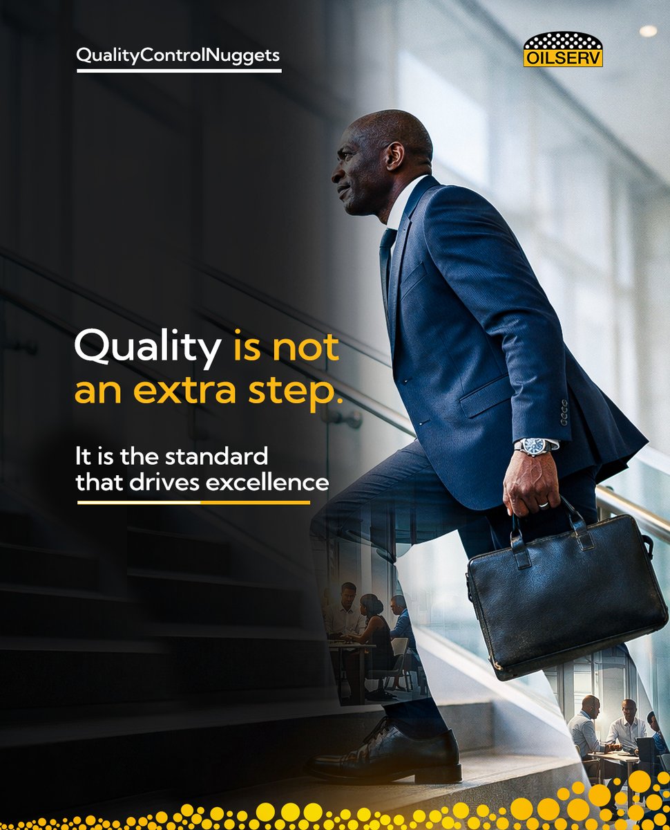 OilservLimited's tweet image. Quality makes our work stand out.
It should not be seen as an extra step, but as part of how we plan, how we work, and how we deliver.
Because in the end, it’s the details that define the difference.
#InnovatingForAfrica #Oilserv #Quality