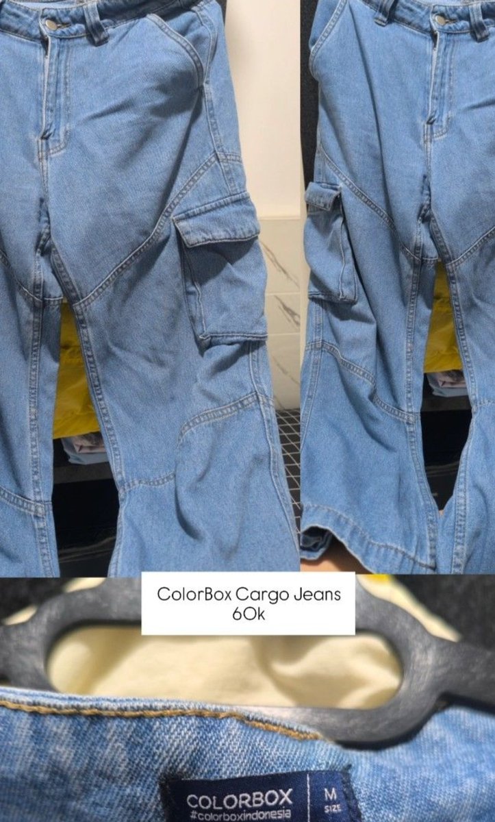 PULCAH's tweet photo. Hi masih ada ya ColorBox Cargo Jeans

lewat shopee sudah inc admin, kalau kirim manual harga lebih murah. DM X or Shopee buat tanya/order. https://t.co/j95ou3m5Es