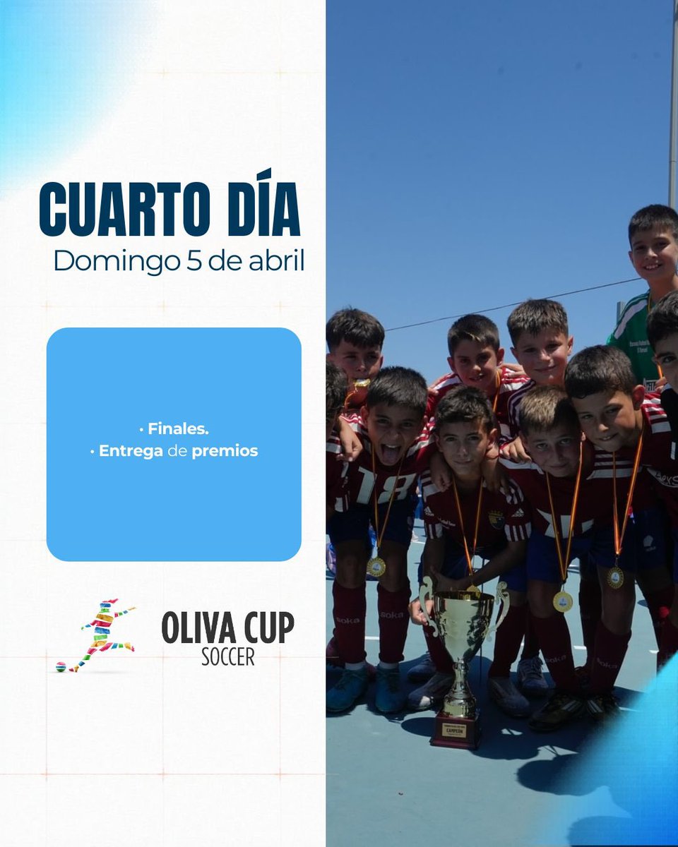¿Quieres saber qué, cuándo y dónde?

Aquí puedes consultar el programa del torneo para que lo tengas todo controlado ⚽📲

¡#OlivaCupSoccer está a punto de comenzar!