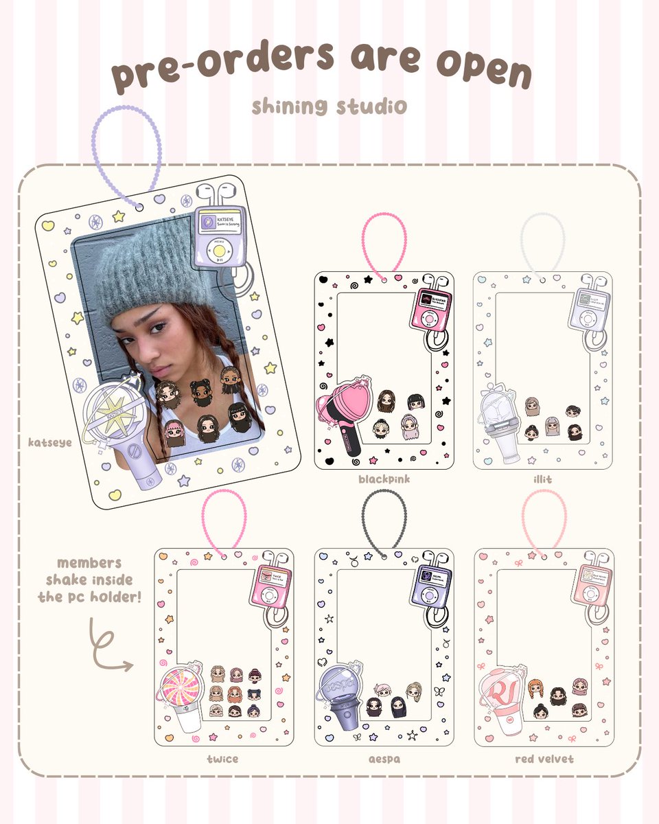 shiningpins's tweet photo. new photocard holders &amp; blind bags up for preorder !! 

https://t.co/X6szGsDYw9

#kpop #bts #katseye #skz #twice https://t.co/Id4ZV95PLQ