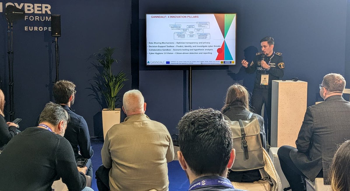 policialocalvlc's tweet photo. En #InCyberForum, event principal en Europa sobre Seguretat Digital, exposem com impulsem la innovació a través del projecte 🇪🇺 @GANNDALF:
IA i simulacions per a anticipar-nos a amenaces i reforçar la seguretat de les infraestructures crítiques 🚓💻
@INCYBER_Europe
@HorizonEU https://t.co/hoSTCVre8T