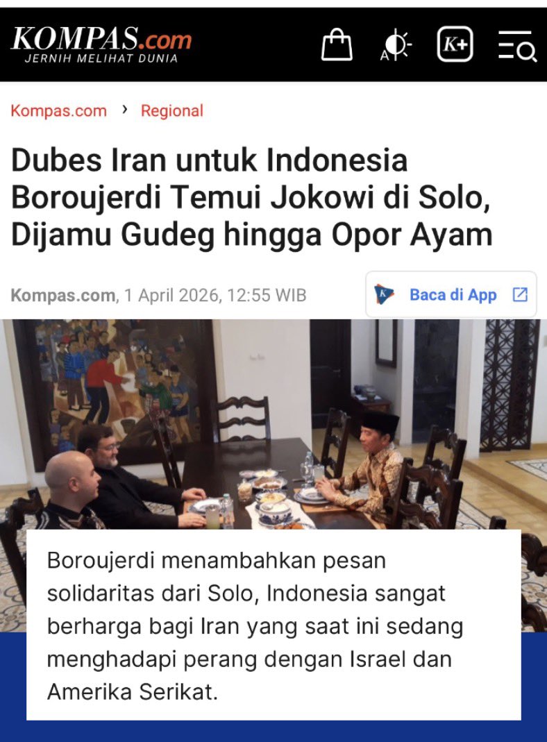 FaGtng's tweet photo. 2029 #JokowiLagi Presiden RI ...??? 

Dubes Iran lebih sreg bicara dengan @jokowi daripada cek omon-omon...??? 

----
Panas Trade $ION Trade $KAT https://t.co/FgXxqBLjJo