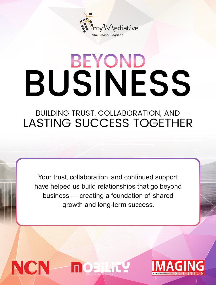 ncnmagazine's tweet photo. As we close FY 2025–26, Roy Mediative Group extends heartfelt thanks to our valued partners for being an essential part of our journey.
@ncnmagazine #ncnmagazine #ncnonline #NCN #roymediative #PartnerInGrowth #StrongerTogether #BusinessPartnerships #GrowthJourney https://t.co/uJrDYsQpxm