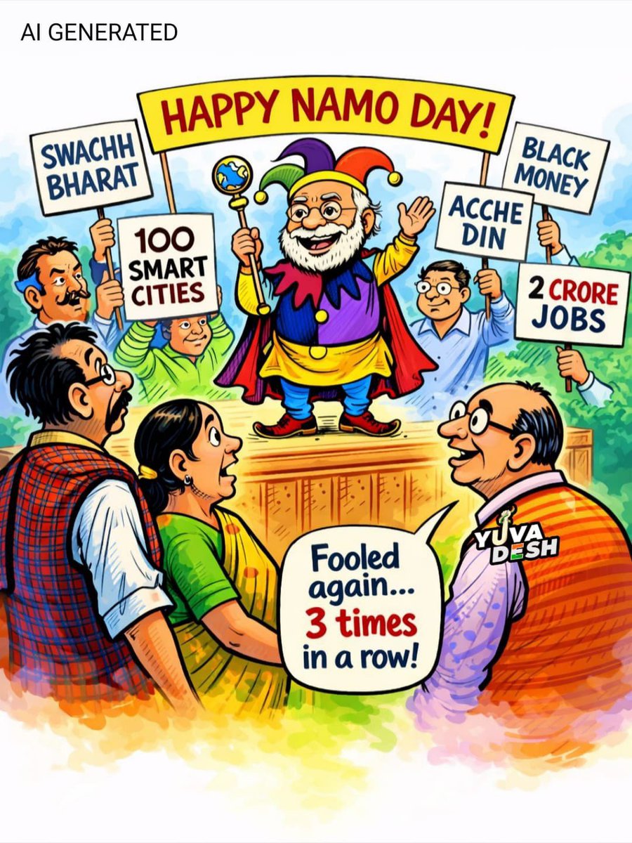 SunandaSSinha's tweet image. No #AprilFoolsDay... 
Our lives are already a #joke 
And, the country is run by clowns &amp;amp; jokers...