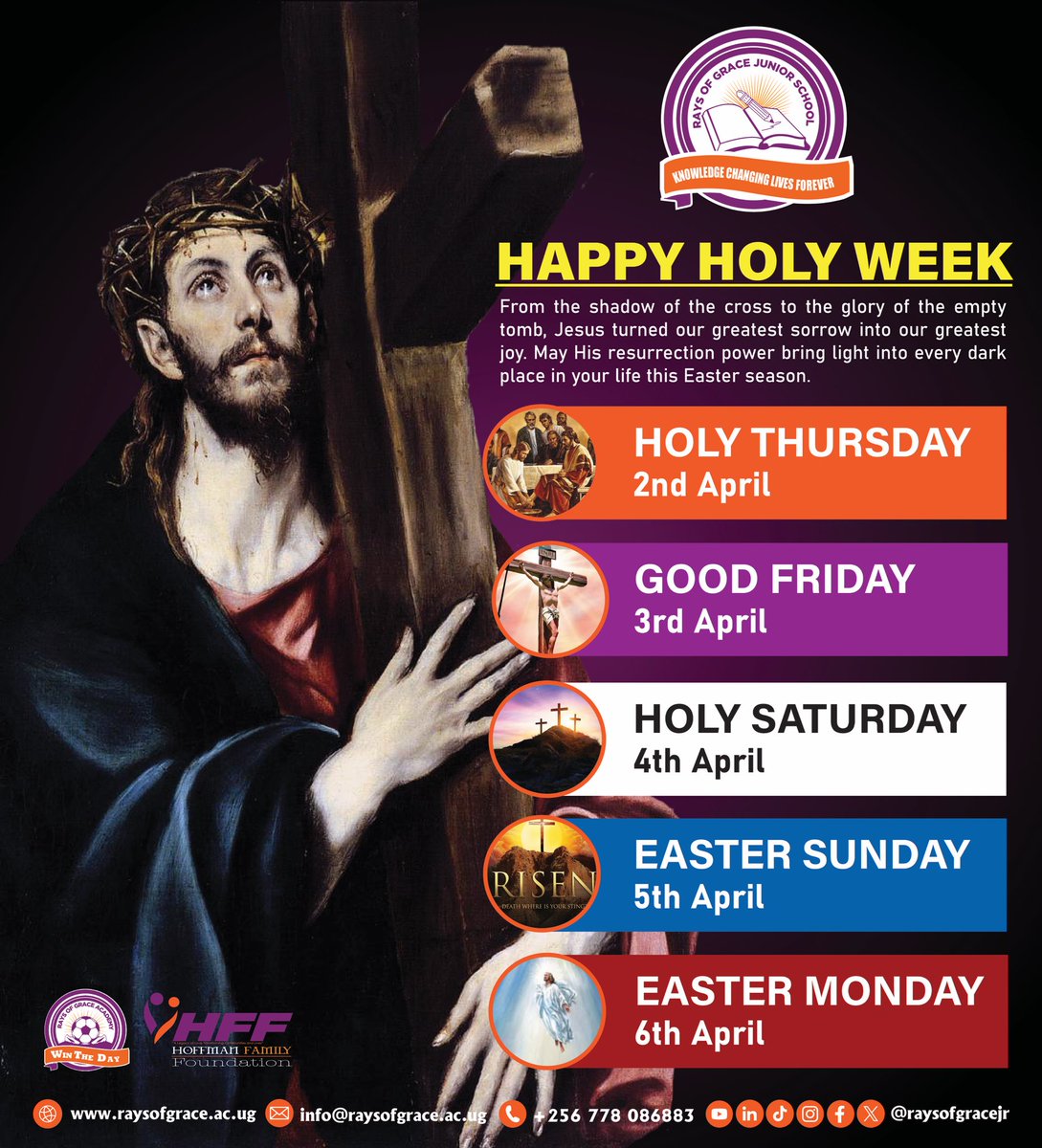 raysofgracejr's tweet photo. Happy Holy Week 
May the resurrection power of Jesus Christ bring light into every dark place in your life.
#AprilFoolsDay #happyholyweek #holyweek #EasterHolidays https://t.co/7BkPfdprLf