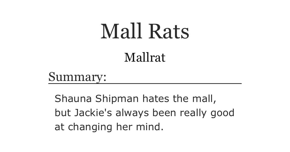 JackieShauna Fic of the Day tweet media