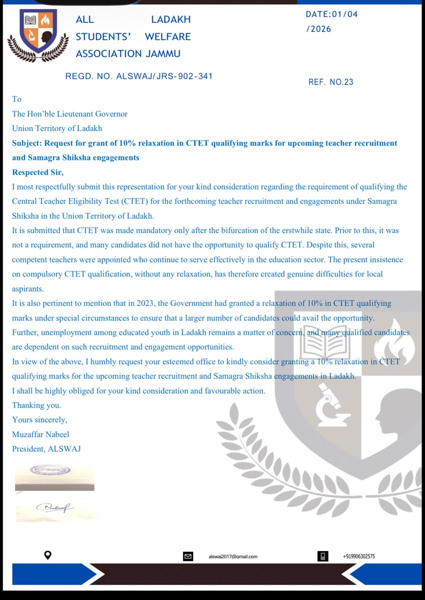 All Ladakh Students Welfare Association Jammu tweet media