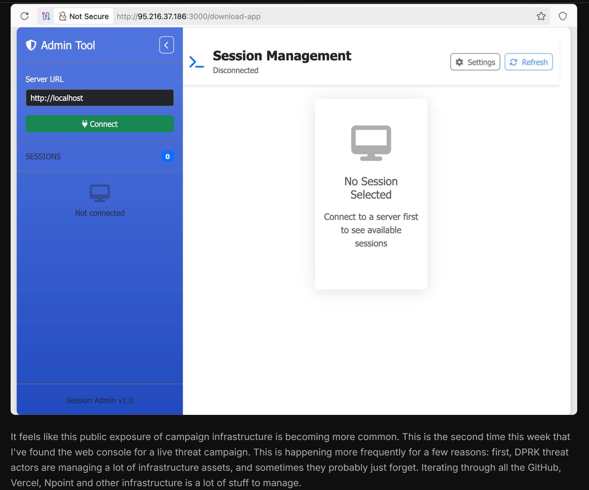 blackorbird's tweet image. #Lazarus Control Pannel
A single NPM package that led us to the Lazarus Groups latest campaign targeting software engineers using fake recruiters on LinkedIn, Fiverr and UpWork.
opensourcemalware.com/blog/contagiou…