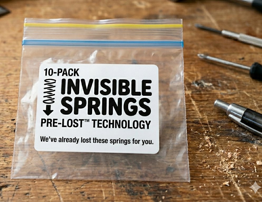 Don't wait for it to happen! We’ve already lost these springs for you. Save time and go straight to the frustration phase. These click pen springs have a supernatural ability to vanish into another dimension the moment you open the kit.

😅
#AprilFools #PenTurning