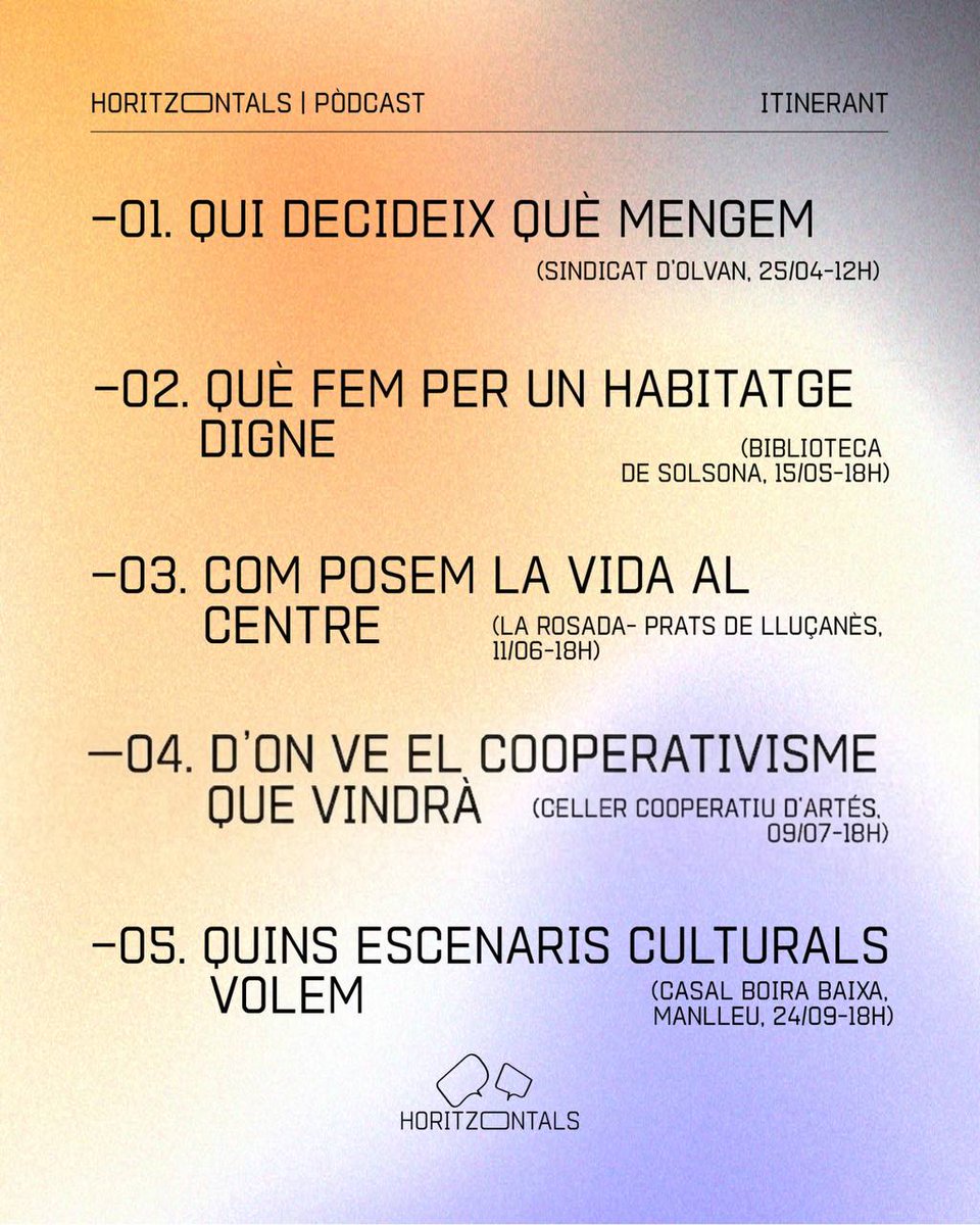 🤩 Celebrem el desè aniversari de l'Ateneu #CoopCatCentral amb el cicle de pòdcasts Horitzontals, itinerant en cinc comarques de la Catalunya Central! 

Llegeix la notícia: coopcatcentral.cat/celebrem-el-de…